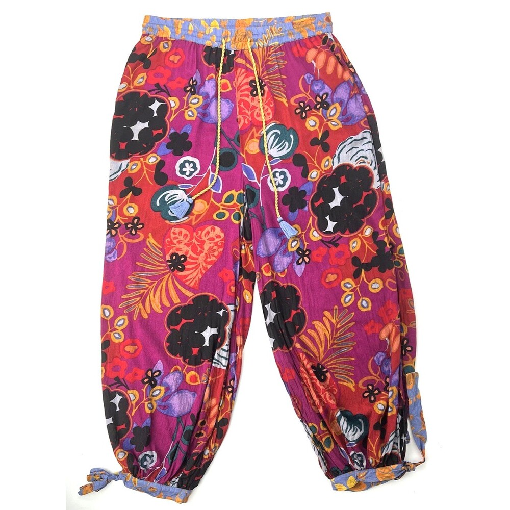 Anthropologie Women’s M Vibrant Floral Print Boho Joanie Harem Pants